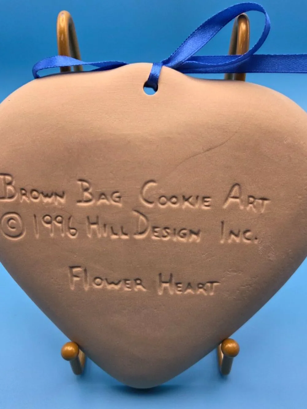 1996 Vintage Brown Bag Cookie Art Flower Heart Ceramic Mold (NWOT)